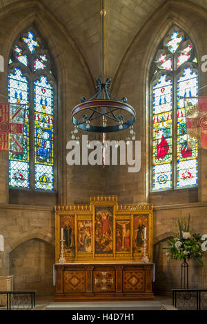 Altar in St. Erlöser Kapelle, Kathedrale von Norwich, Norfolk, England Stockfoto