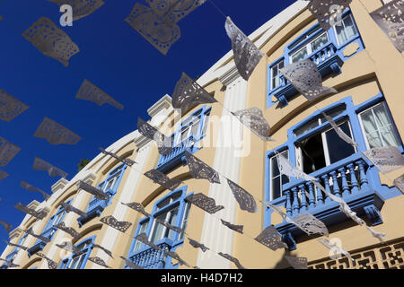 Republik Kolumbien, Departamento Bolívar, Stadt Cartagena de Indias, Häuser in der historischen Altstadt, Detail, Stockfoto