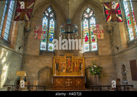 Altar in St. Erlöser Kapelle, Kathedrale von Norwich, Norfolk, England Stockfoto