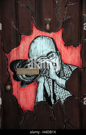 Insel Madeira, Funchal, gefärbt, lackiert Türen in der Altstadt, "Die Kunst öffnen Türen", Street Santa Maria Stockfoto
