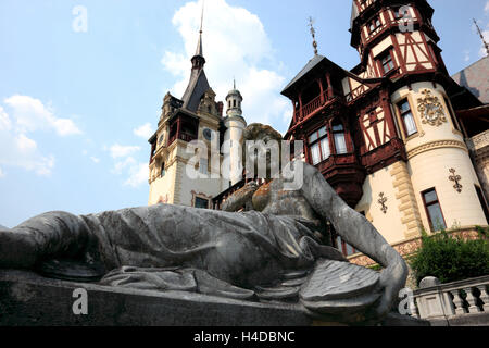 Schloss Peles, mit Sinaia, große Walachei, Rumänien, Schloss Peles, mit Sinaia, große Walachei, Rumänien Stockfoto