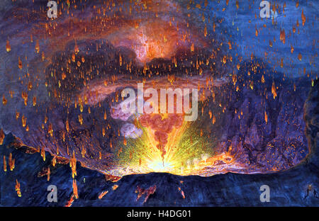 Der Krater des Vesuvs Mit Dem Ausbruch von - der Krater des Vesuvs mit dem Ausbruch des 1828 August Kopisch 1799-1853 Deutsch Deutschland (Berg Vesuv - Monte Vesuvio ist ein Somma-Stratovulkan auf den Golf von Neapel in Kampanien, Italien, 9 km (5,6 km) von Neapel gelegen. Stockfoto