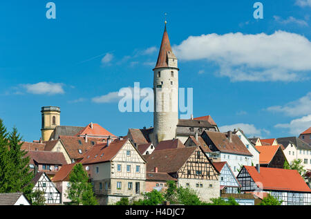 Deutschland, Baden-Wurttemberg, "Berg Kirch in die Jagd", Blick auf die Stadt, Altstadt, an der linken Stadtkirche auf den rechten Turm Stockfoto