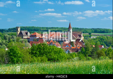 Deutschland, Baden-Wurttemberg, "Berg Kirch in die Jagd", Blick auf die Stadt, Altstadt, an der linken Stadtkirche auf den rechten Turm Stockfoto