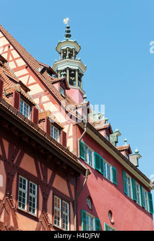 Deutschland, Baden-Wurttemberg, Esslingen am Neckar, alte Rathaus der Stadt im Osten, mit half-timbered-Süd und Renaissance-Nord Seite Stockfoto