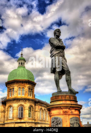 Statue von Robert Burns in Leith - Edinburgh, Schottland Stockfoto