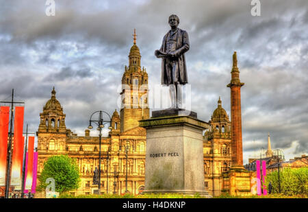 Statue von Robert Peel in Glasgow - Schottland Stockfoto