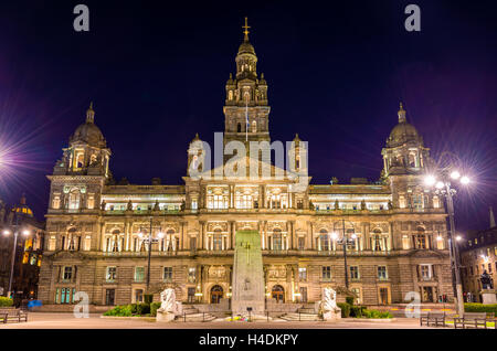 Glasgow City Chambers und Kriegerdenkmal Cenotaph - Schottland Stockfoto