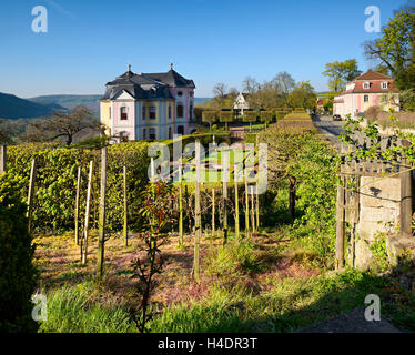 Deutschland, Thüringen, Dornburg-Camburg, spike Dorf-Steudnitz, die Dornburger Schlösser über dem Hall-Tal Stockfoto