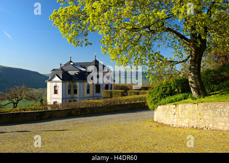 Deutschland, Thüringen, Dornburg-Camburg, spike, Dorf-Steudnitz, Dornburger locken, das Rokoko Schloss über dem Hall-Tal Stockfoto