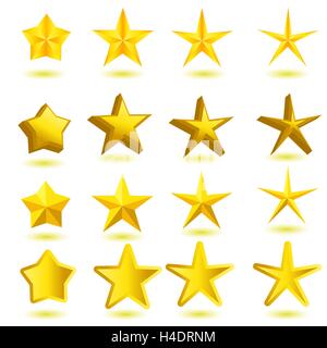 Sammlung von gelben gold Icons für Ihre Business-Stars. Stock Vektor