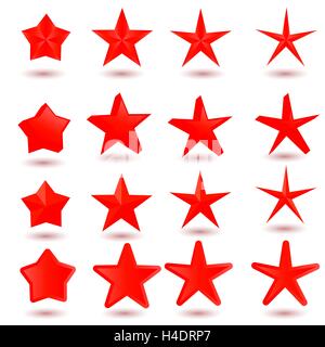 Auflistung der roten Symbole für Ihre Business-Stars. Stock Vektor