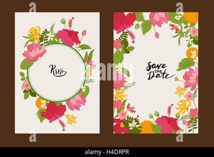 Kollektion Grußkarte florale Vektor Hintergrund Stock Vektor