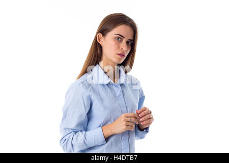 Junge Frau, die Angst Stockfoto