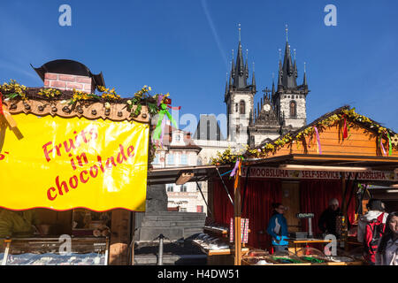 Altstädter Ring während die Ostermärkte, Prag, Tschechische Republik Stockfoto