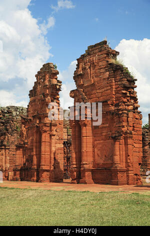 Argentinien, Missiones, Jesuit Missionen der Guaranis: San Ignacio Mini, UNESCO Welt Kulturerbe Stockfoto