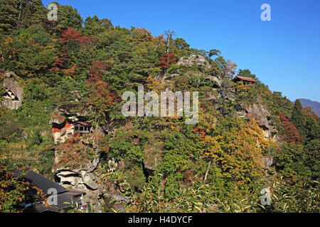 Japan, Yamagata Präfektur, Yamadera, Risshakuji Tempel Stockfoto