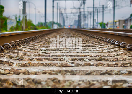 Eisenbahn im Nahbereich Stockfoto