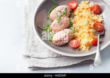 Krabben und Garnele, Fisch gedämpfte Frikadellen Stockfoto