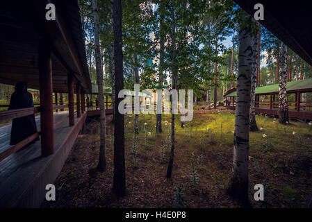 Tempel des Heiligen Royal Märtyrer & freien mine Nr. 7 in Ganina Yama Kloster Stockfoto