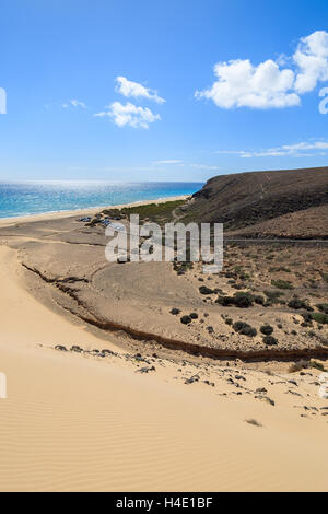 Sanddüne am Sotavento Strand Jandia Peninsula, Fuerteventura, Kanarische Inseln, Spanien Stockfoto