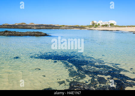 Strand Lagune in El Cotillo Stadt, Fuerteventura, Kanarische Inseln, Spanien Stockfoto