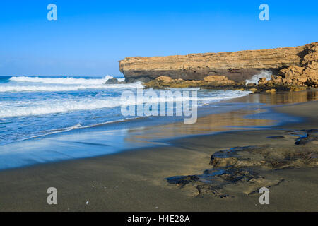 La Pared Strand und schönen Bucht an der westlichen Küste von Fuerteventura, Kanarische Inseln, Spanien Stockfoto