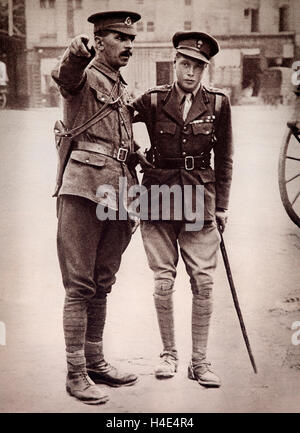 Der Prinz von Wales, später König George VI, in sich einheitliche Armee. Er äußerte den Wunsch, in Frankreich dienen und offenbar nahm Teil bei einem Angriff vor dem Ende des Jahres 1914. Stockfoto