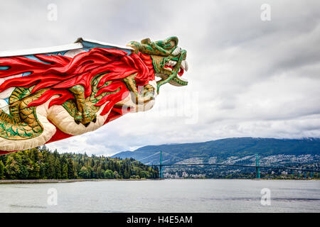 Nachbau des SS Kaiserin Galionsfigur im Stanley Park in Vancouver. Das Handelsschiff versorgt Gewässer in der Region von 1891-1922, ca Stockfoto