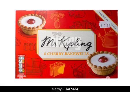 Herr Kipling Cherry Bakewell Törtchen mit Preisschild Stockfoto