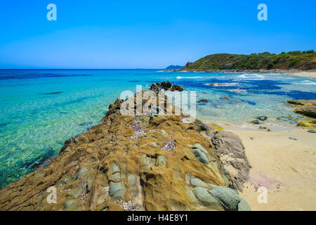 Peppino Strand und Kristall klaren türkisblauen Meer, Insel Sardinien, Italien Stockfoto