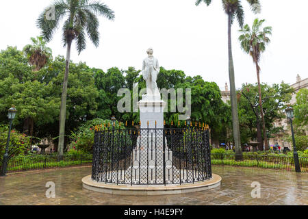 Denkmal Carlos Manuel de Céspedes, Parken, Parque Céspedes, Plaza de Armas, historische Altstadt Havanna, Habana Vieja, Kuba, die großen Antillen, Karibik, Mittelamerika, Amerika, Stockfoto