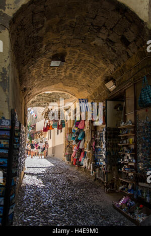 Rhodos, Straße Kurven in der Altstadt Stockfoto