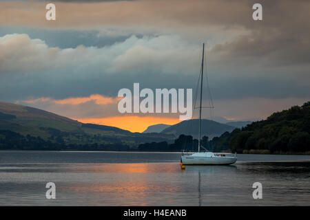 Sonnenuntergang am Llyn Tegid Stockfoto