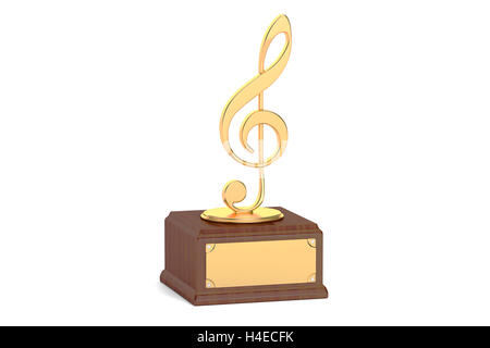 Musik-Award-Konzept. 3D-Rendering isoliert auf weißem Hintergrund Stockfoto