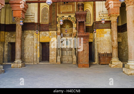 Das innere Qalawun Moschee, das dient heute als Teil des islamischen Museum, Kairo, Ägypten Stockfoto