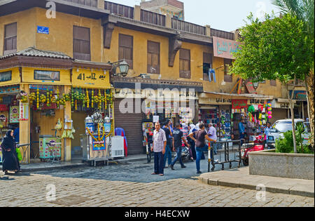 Der Bezirk von islamischen Kairo ist voll von Märkten mit der breiten Palette von verschiedenen Gütern, Kairo Stockfoto