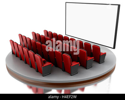 3D Renderer Bild. Kino Kino. Isolierten weißen Hintergrund. Stockfoto