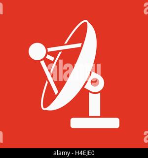 Die Satelliten-Antenne-Symbol. Kommunizieren und broadcast, Telekommunikation-Symbol. Wohnung Stock Vektor