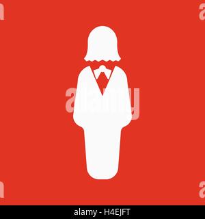 Das Business-Frau-Symbol. Avatar und Benutzer, Mädchen, weibliche Symbol. Wohnung Stock Vektor