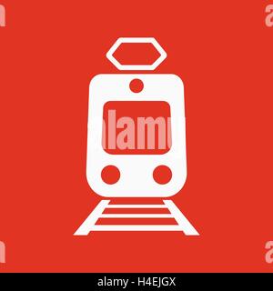 Das Zug-Symbol. U-Bahn und Straßenbahn, Eisenbahn-Symbol. Wohnung Stock Vektor