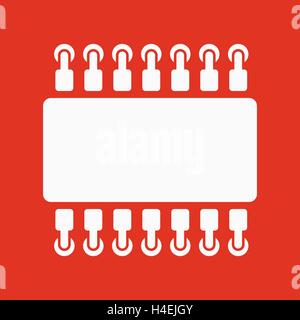 Das Chip-Symbol. Hardware und Prozessor, Technologie-Symbol. Wohnung Stock Vektor