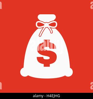 Das Geld-Beutel-Symbol. Bargeld und Geld, Reichtum, Zahlung-Symbol. Wohnung Stock Vektor