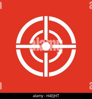 Das Ziel-Tasche-Symbol. Fadenkreuz und Ziel aus den Augen, Scharfschützen-Symbol. Wohnung Stock Vektor