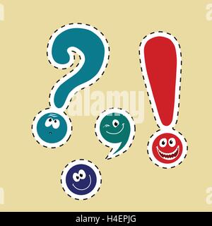 Satz von lustige Smiley Satzzeichen Stock Vektor