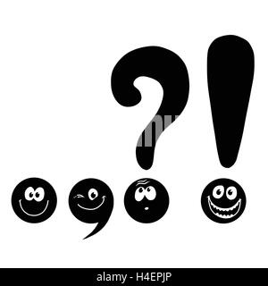 Satz von lustige Smiley Satzzeichen Stock Vektor