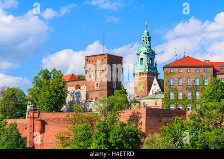 Wawel Königsschloss an sonnigen Tag in Krakau, Polen Stockfoto