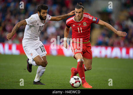 Gareth Bale Wales Fußballspieler in Aktion. Stockfoto