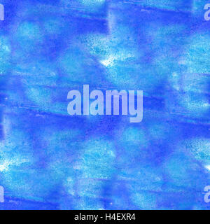 Farbe abstrakte Wasser Meer blauen Wellen Aquarell nahtlose Textur handbemalt Stand der Technik Stockfoto
