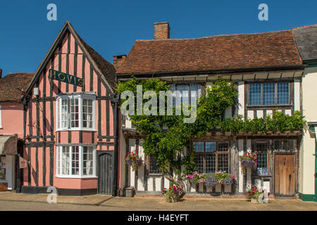 Tudor-Gebäude, Lavenham, Suffolk, England Stockfoto